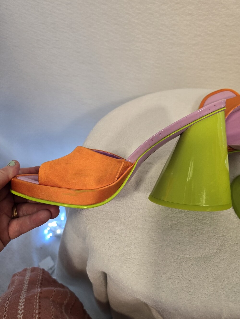 Circus By SAM EDLEMAN Barbiecore 4.5 Inch Cone Heel Retro Slide Cosplay Shoes7.5 - Picture 10 of 16